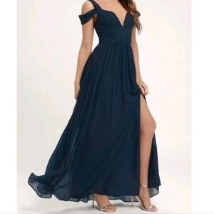NWT Bariano Australia Maxi dress Navy Formal gown Sz 8 XS Bridesmaid Prom Dress